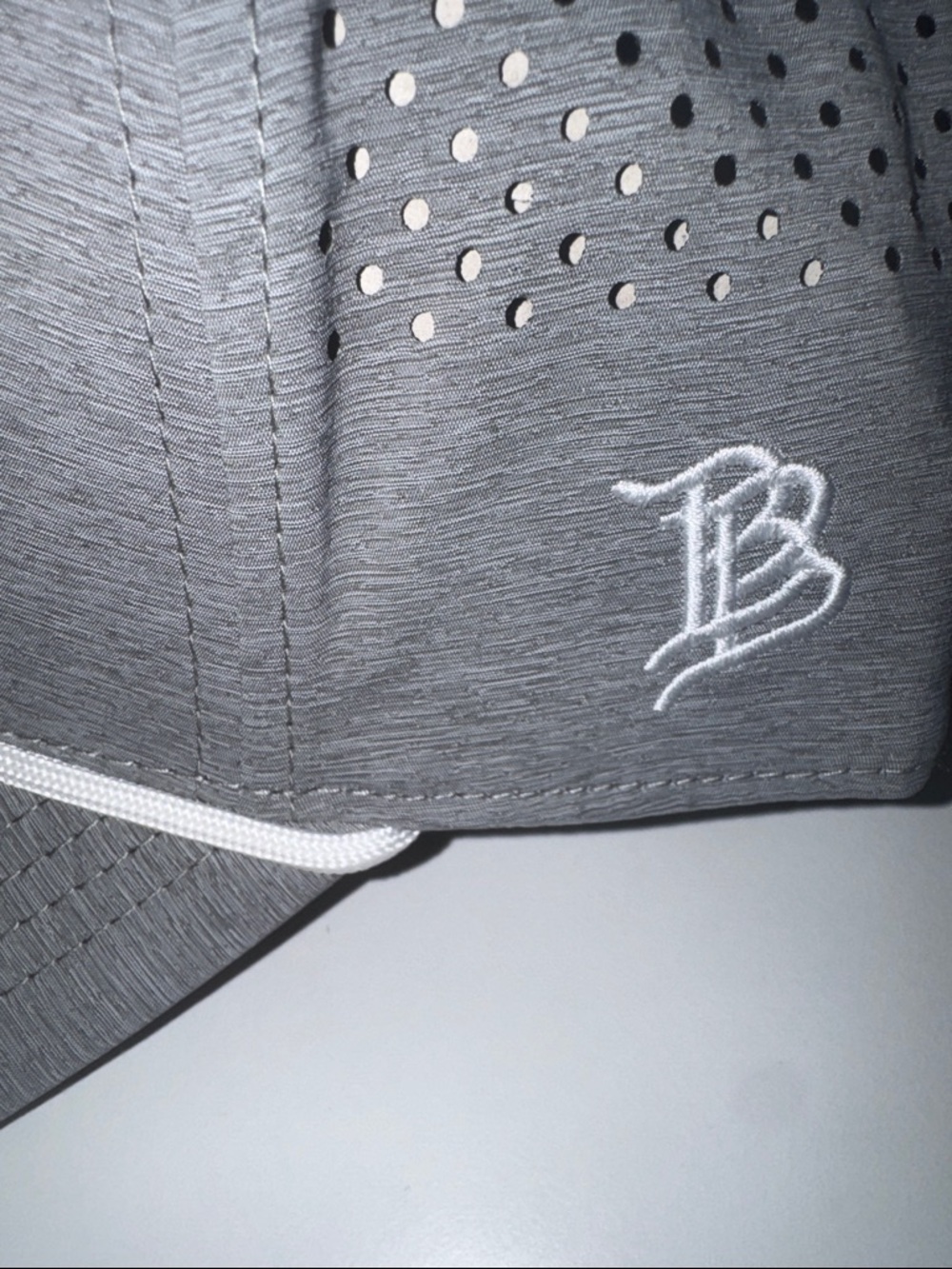 Heather grey blank branded bills cap with white rope - Picture 3 of 3